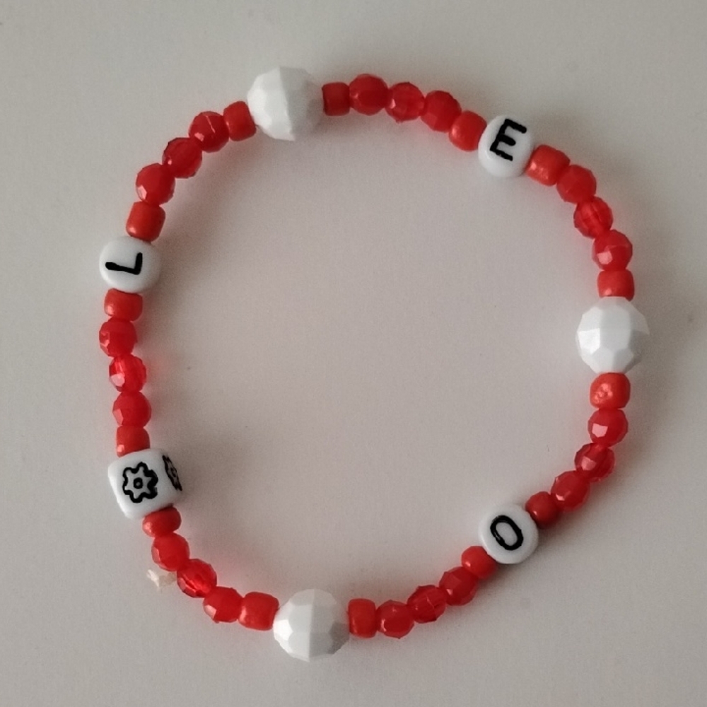 Fashion Jewelry Red and White Kids Bracelet